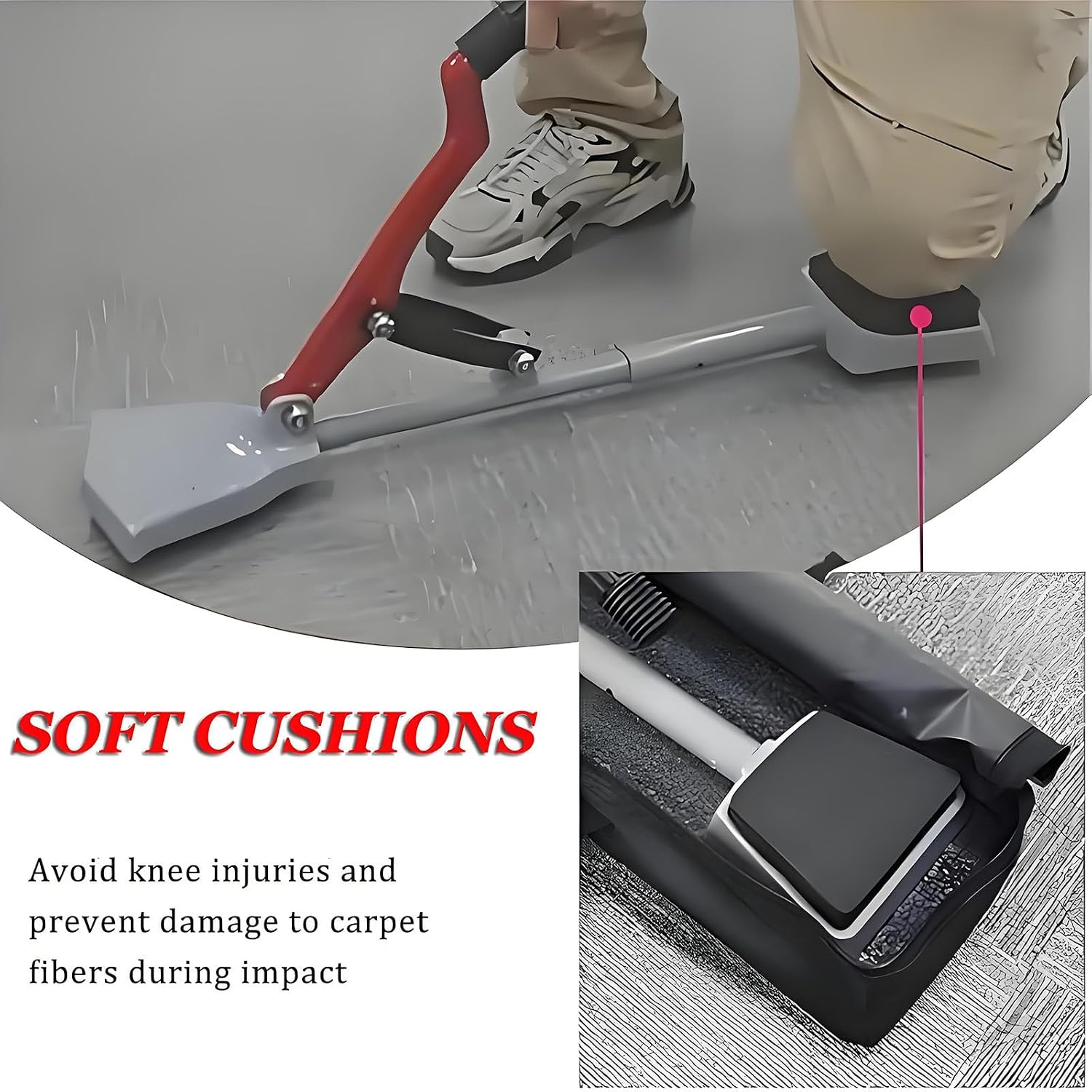 Carpet Installation Knee Kicker with Adjustable Stretcher Tool Kit,31.5 in Kneeless Carpet Stretcher for Carpet