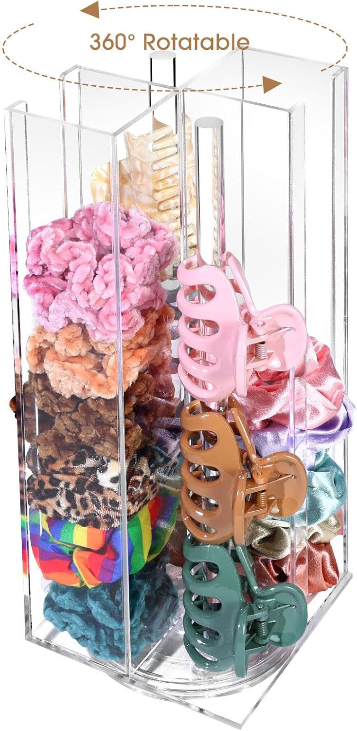 Acrylic Scrunchie Holder Claw Clip Organizer, Hair Ties Display Stand
