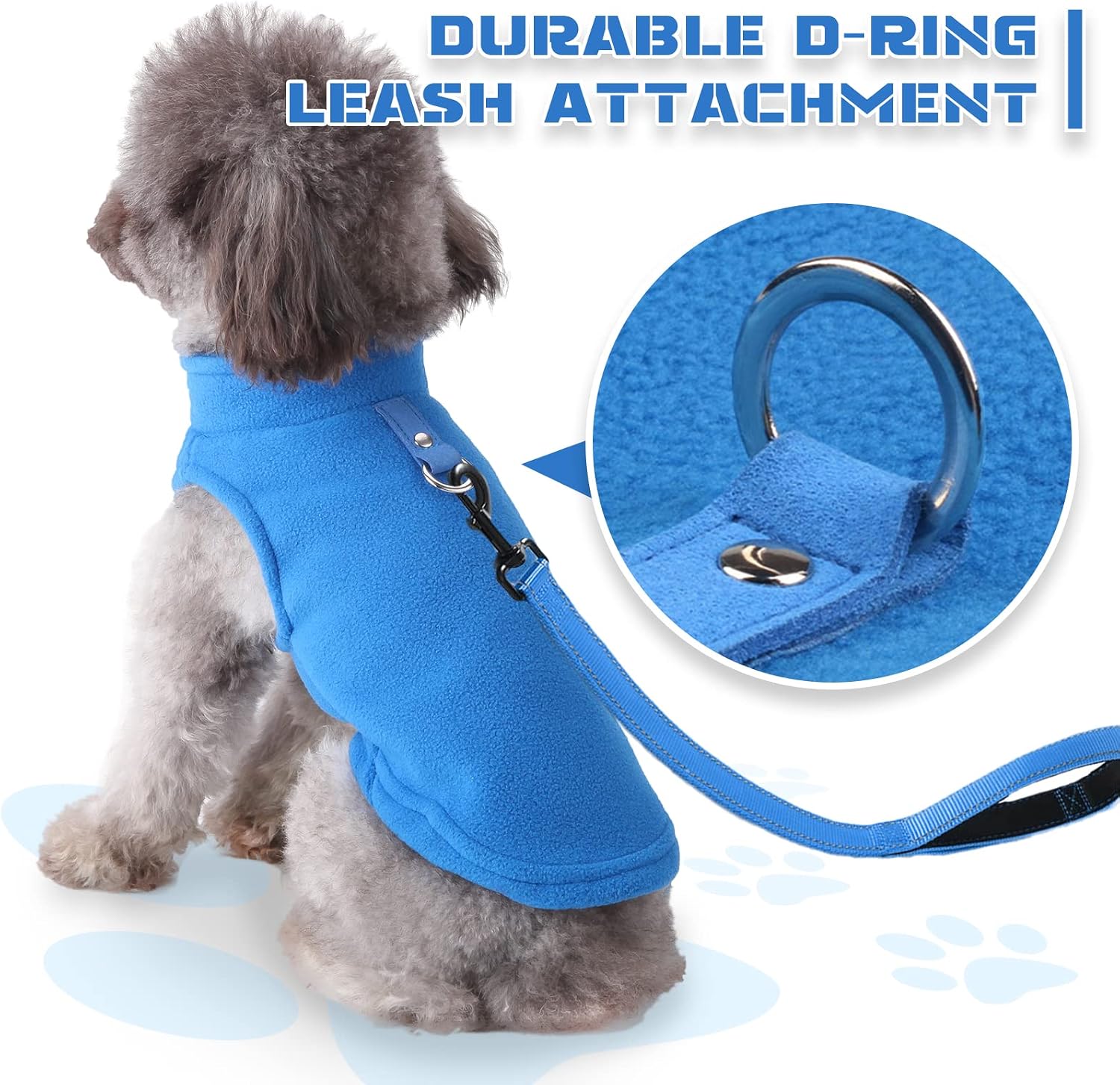 Small Dog Sweater Cat Fleece Vest Soft Dog Jacket with Leash O-Ring Winter Warm Pet Pullover Coat Puppy Clothes for