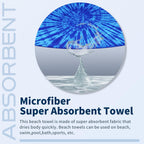 Microfiber Beach Towel Oversized 71x32, Thin, Blue with Bag 2 Pack | Lightweight Sand Free Absorbent Quick Dry