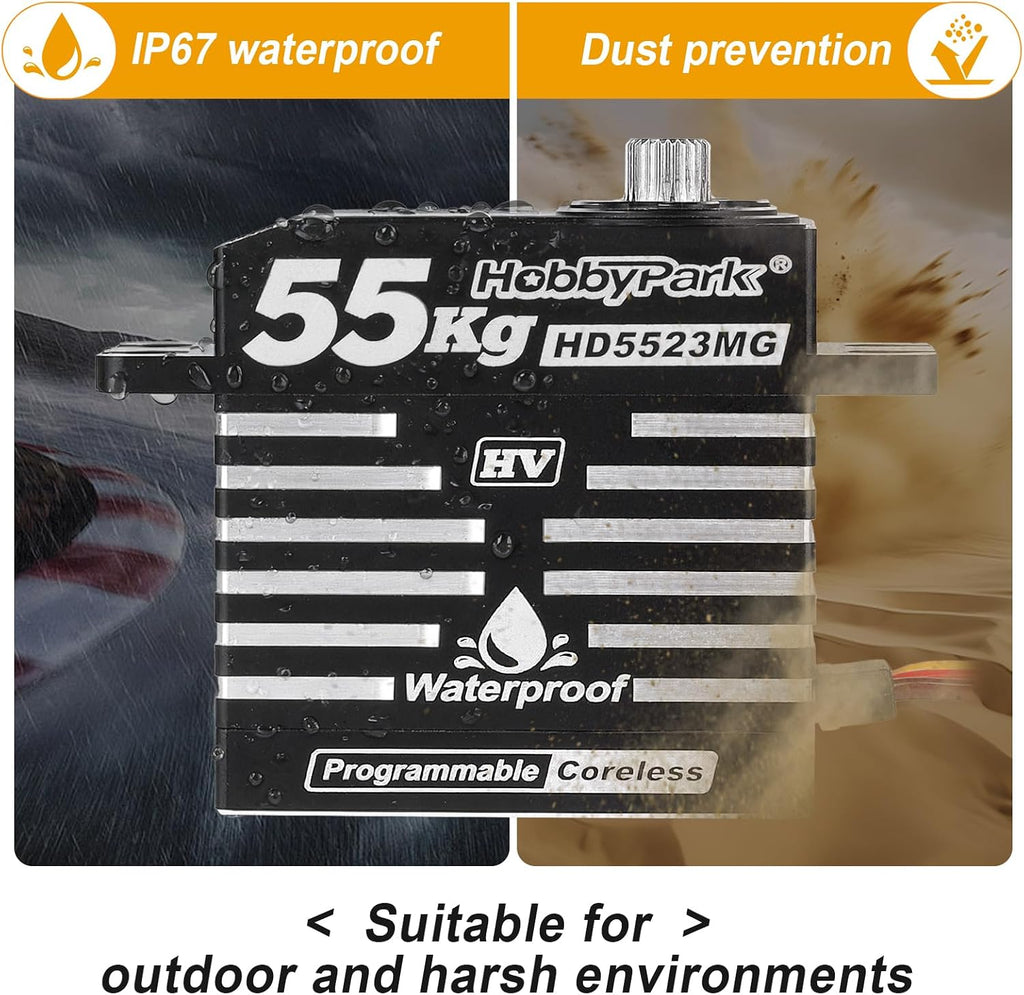 Waterproof RC Servo High Torque Coreless Motor Metal Gear Digital Servo Aluminum Case Parts for 1/8 1/10 RC Crawler