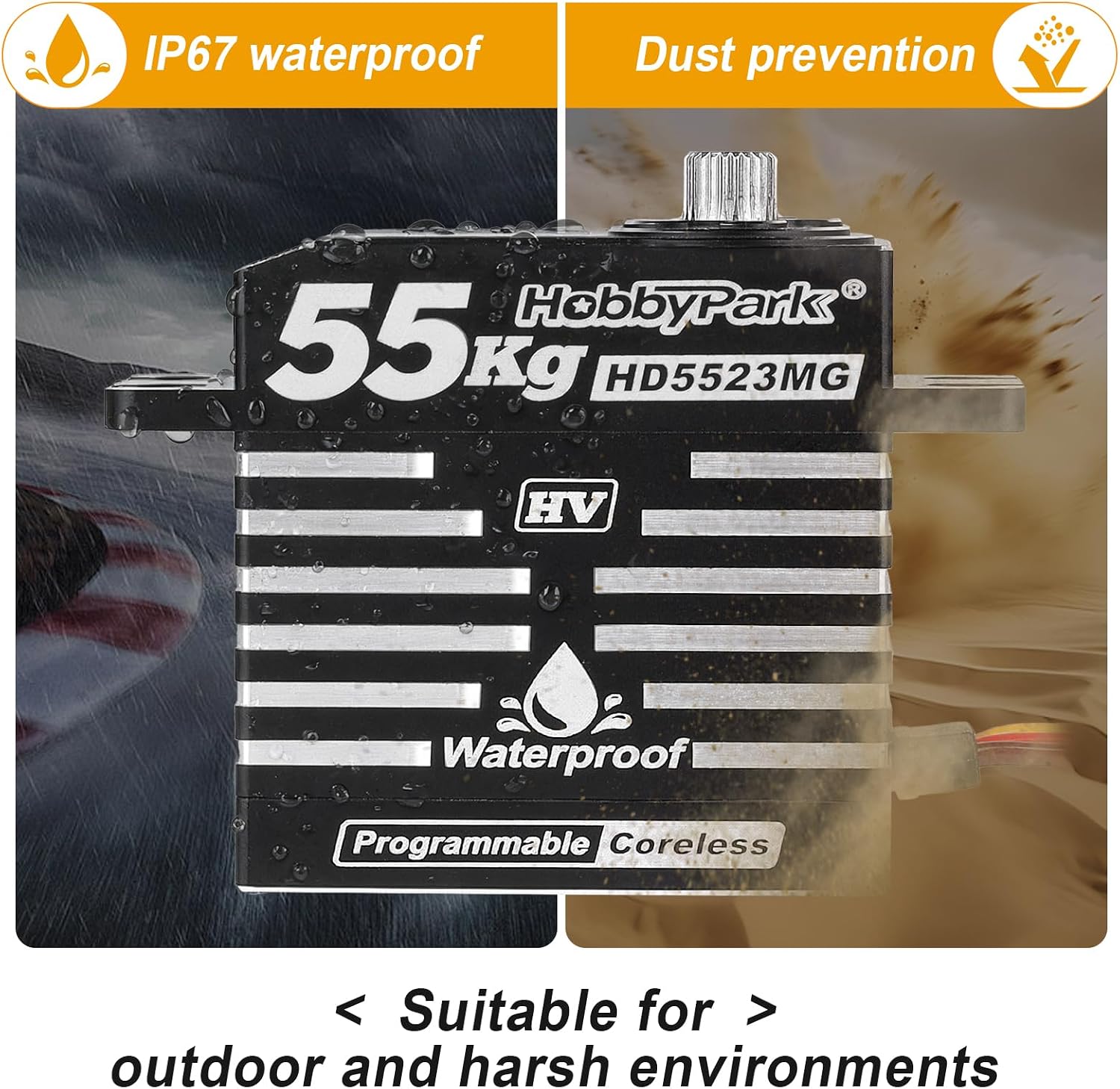 Waterproof RC Servo High Torque Coreless Motor Metal Gear Digital Servo Aluminum Case Parts for 1/8 1/10 RC Crawler