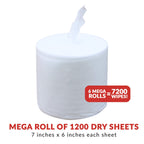 Dry Wipes Refill Set: 7200 Wipes (7" x 6"): Make Your Own Wet Wipes Using Your Preferred Cleaning Solution: 6 Refill