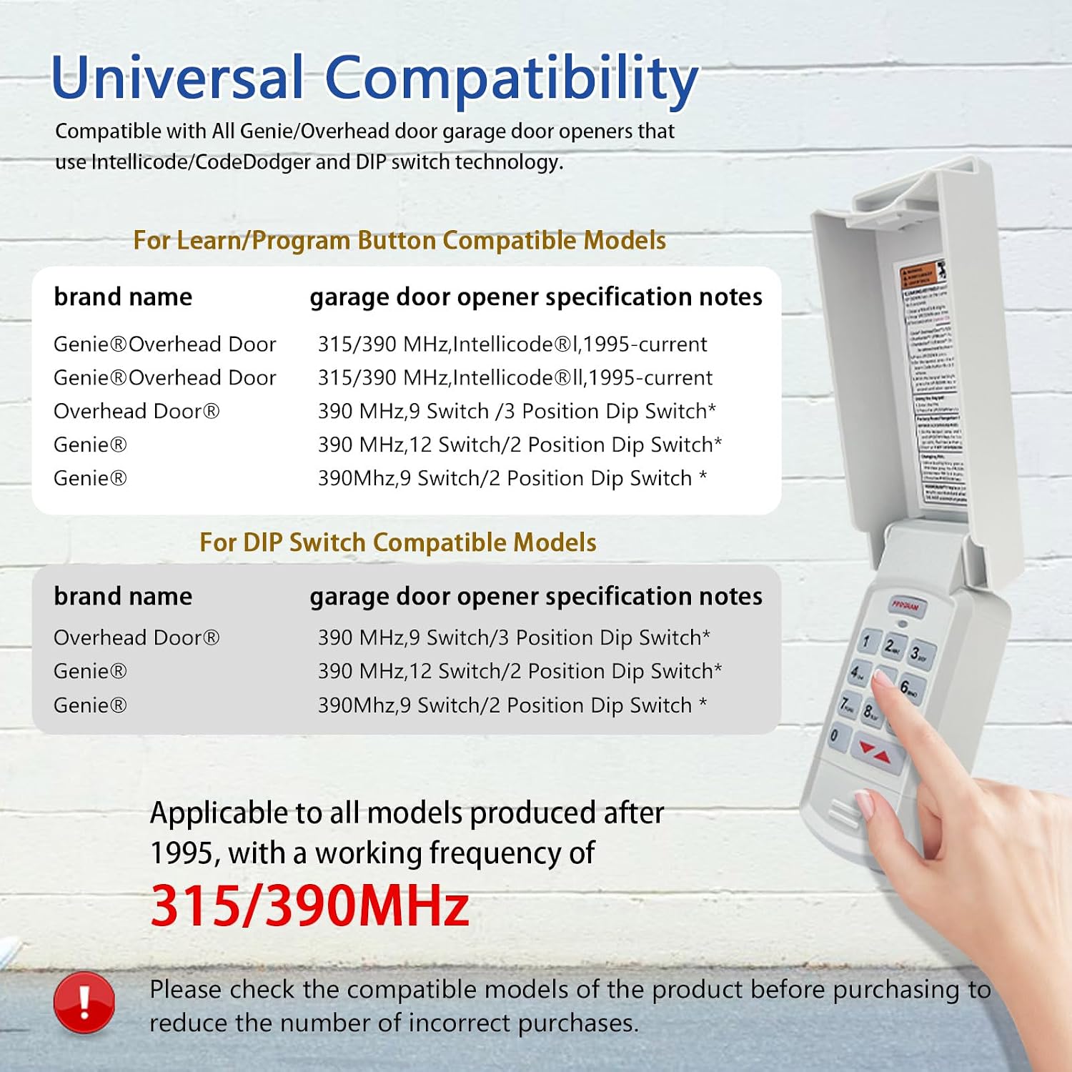 Garage Keypad Compatible with Genie Garage Door Opener Keypad