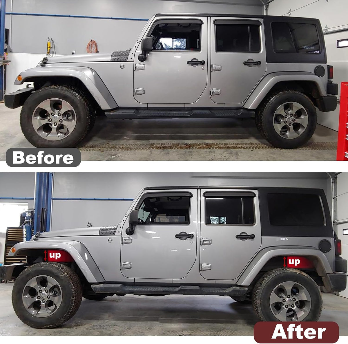 RYANSTAR 2" Front&1" Rear Lift Kit Compatible with 07-18 Jeep Wrangler JK