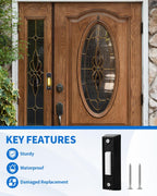 Lighted Doorbell Button, Wired Door Bell Push Button Replacement Door Bell Push Buttons LED Door Chime Wall Mounted