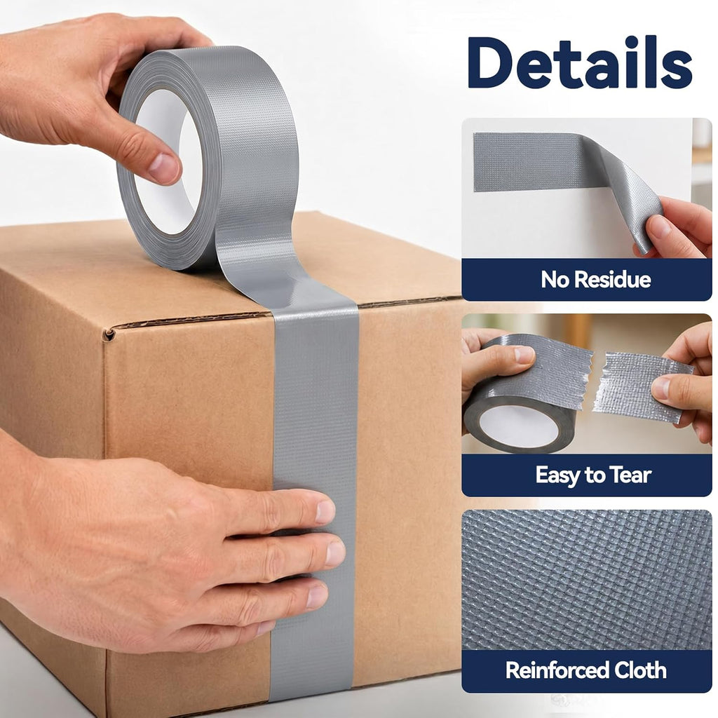 Duct Tape Heavy Duty, 10 Pack, 2 in x 30 Yard, 300YD Total