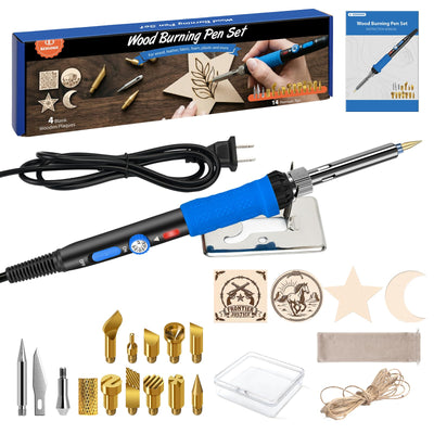 Wood Burning Kit, 23pcs Wood Burning Pen Adjustable Temperature 200-450°C