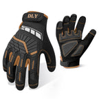 Work Gloves for Men, TPR Impact Protection, Mechanic Gloves,Brown,XL