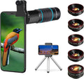Phone Camera Lens Kit 10 in 1 for iPhone Samsung Pixel Android, 22X Telephoto Lens, 0.62X Super Wide Angle Lens&25X