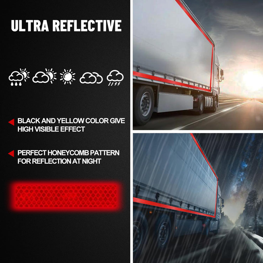 Reflective Tape, 1 Inch x 30 Feet - High Intensity - Red Reflective Safety Tape Waterproof Conspicuity for Trailer