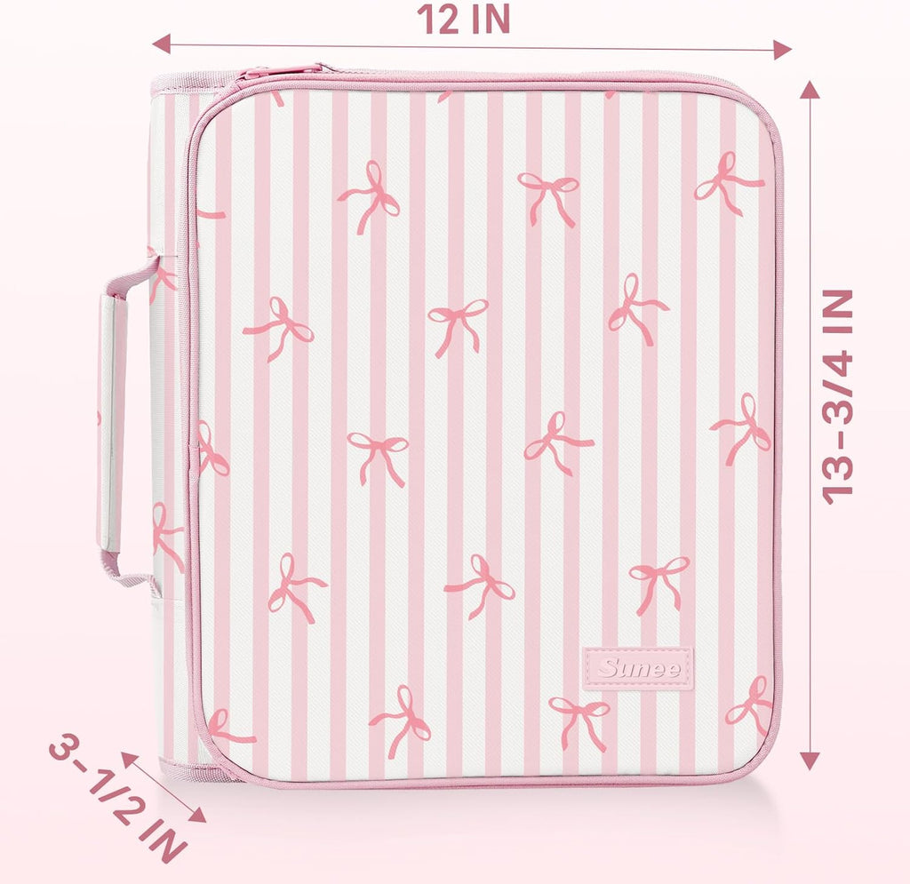 Zippered Binder Bag with Handle, 2-Inch 3-Ring O-Ring, 500-Sheet Capacity, Includes Zip Pocket, 5-Tab Expanding File