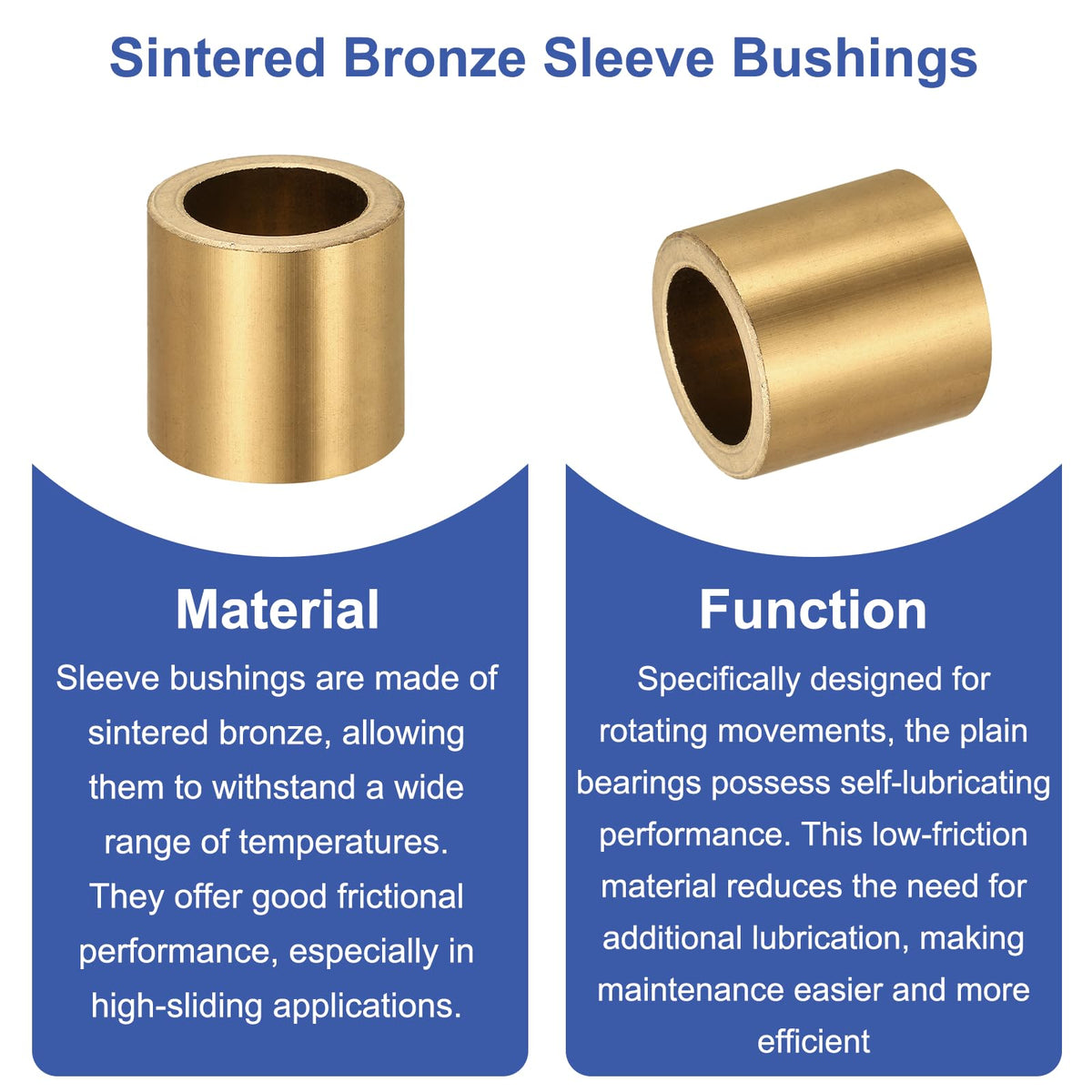 uxcell 3 Pcs Sleeve Bearings, 20mm Bore x 28mm OD x 28mm Length