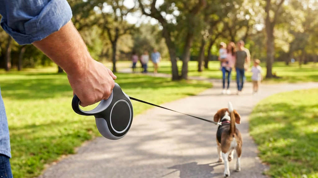 Retractable Dog Leash 26 FT Tape for Medium Large Dogs up to 110 lbs