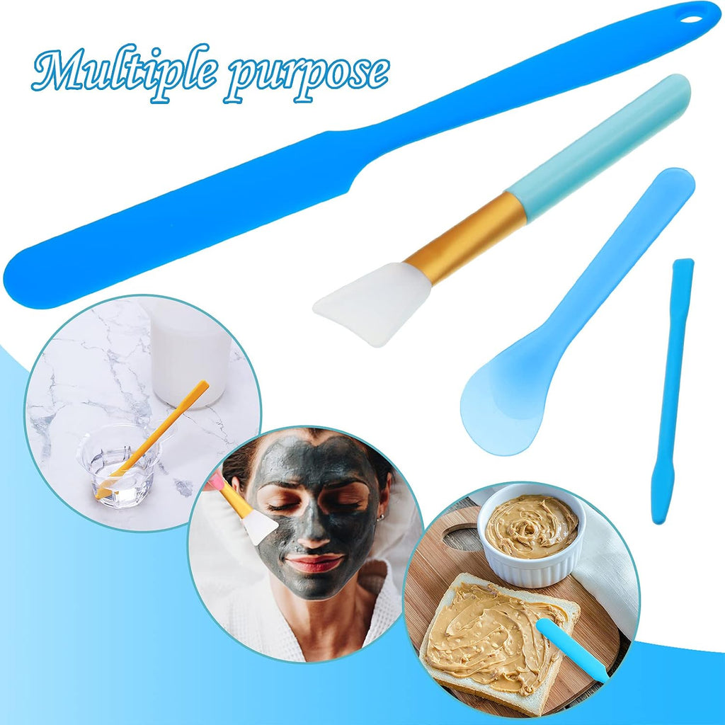 12 Pcs Silicone Stir Sticks Kit, Silicone Epoxy Brushes, Stir Tool Sticks, Mixing Spoon, Scraper DIY Crafts Tools for