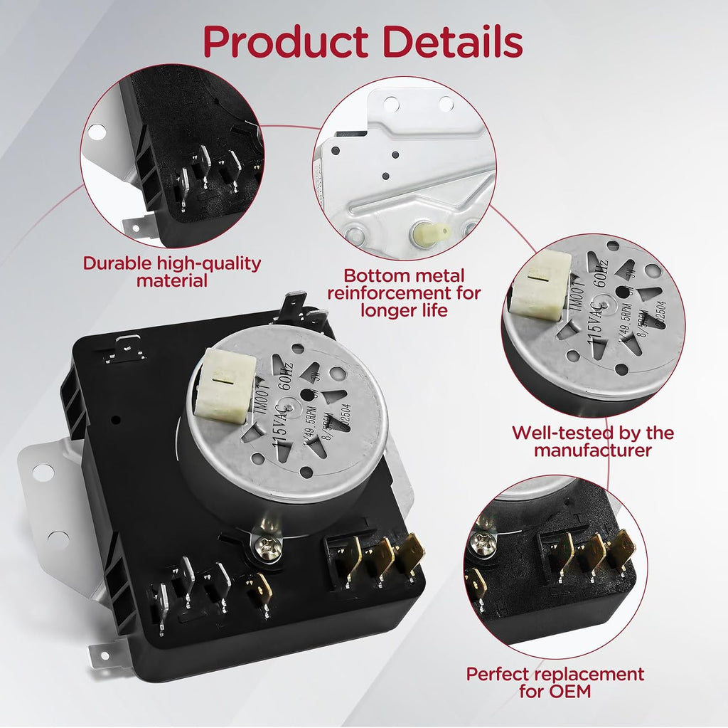 Dryer Timer Replace WGD4815EW1 WGD4950HW0 WGD4800XQ1 WGD4815EW3 WGD4815EW0 WGD4910XQ1 MGDC215EW0 MGDC215EW1 MGDC300BW0 WGD4800BQ1 WGD4916FW1 7MWGD9919EM0 WGD4850XQ1 7MWGD1730JQ0 WGD4850XQ0