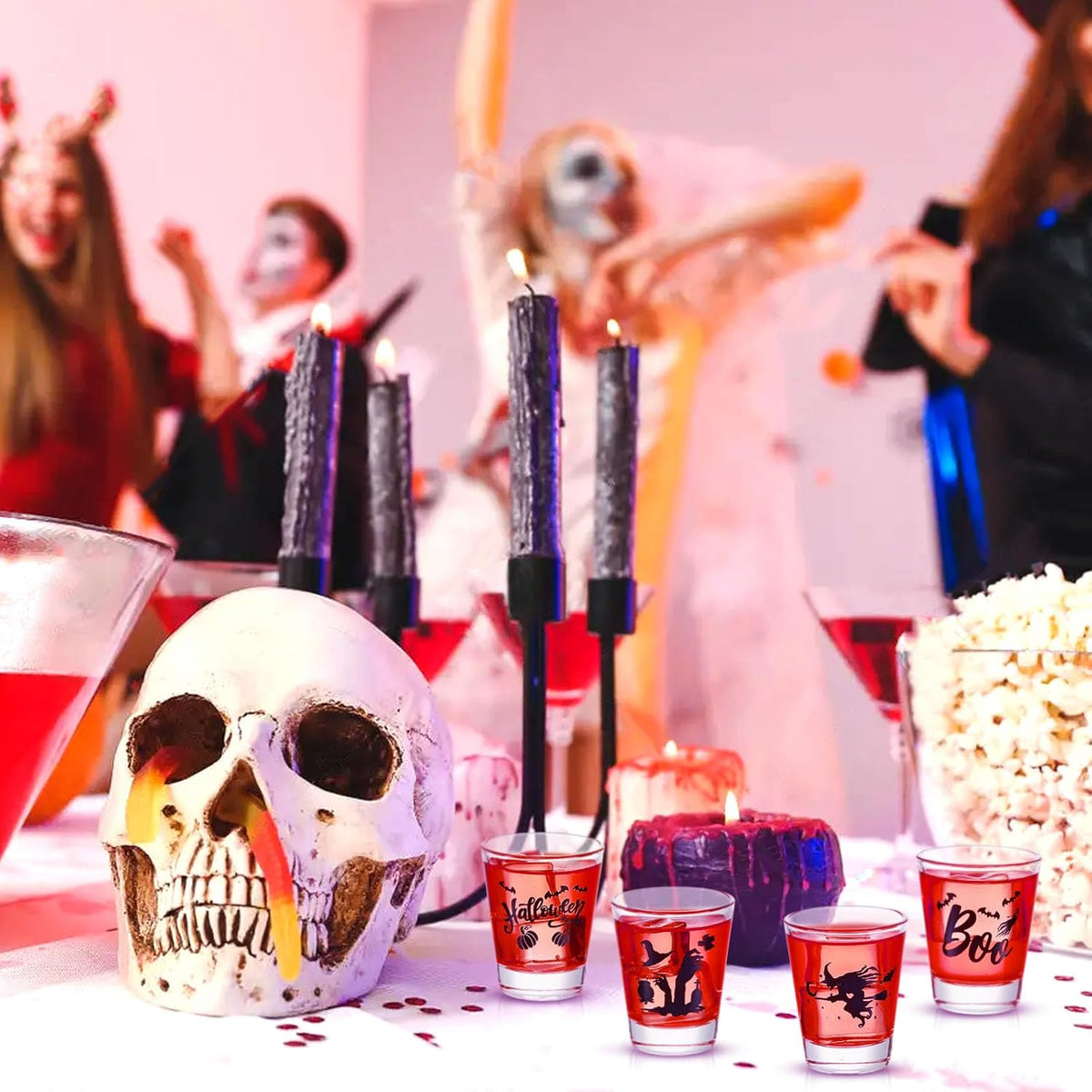 24 Pcs Halloween Shot Glasses for Drinking Glassware Bulk 2 Oz/60 ml
