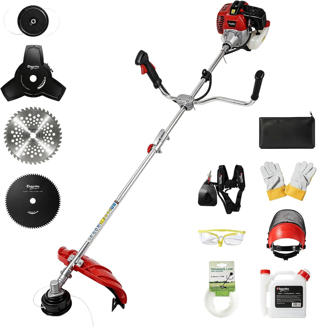 51.7CC 2-Cycle Gas Weed Wacker, Weed Eater & Brush Cutter, 4-in-1 Straight Shaft Gas Powered String Trimmer with