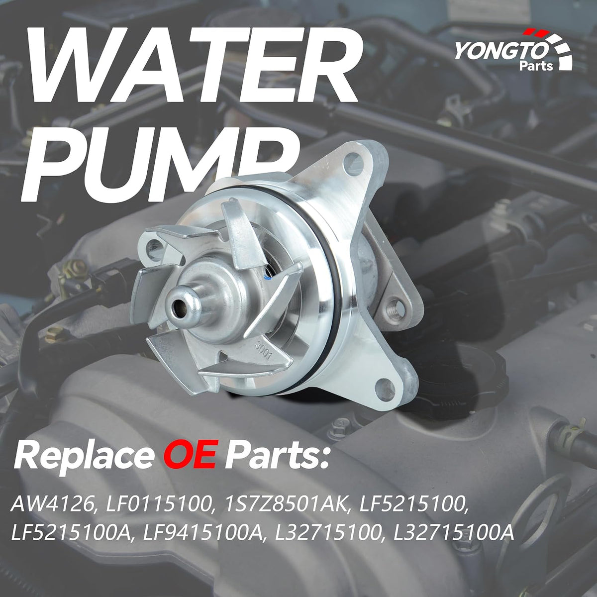 AW4126 Water Pump Kit Compatible with Ford EcoSport Edge Explorer Focus Fusion, Mazda 3 5 6 B2300 Tribute, Lincoln MKT MKC MKZ, Mercury Mariner 2.0L 2.3L 2.5L L4 Replace OE LF5215100A
