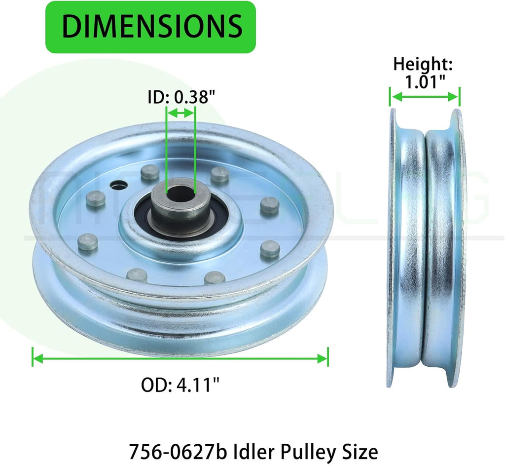 756-0627D Idler Pulley for Cub Cadet LT1045 LT1046 LT1500 Decks