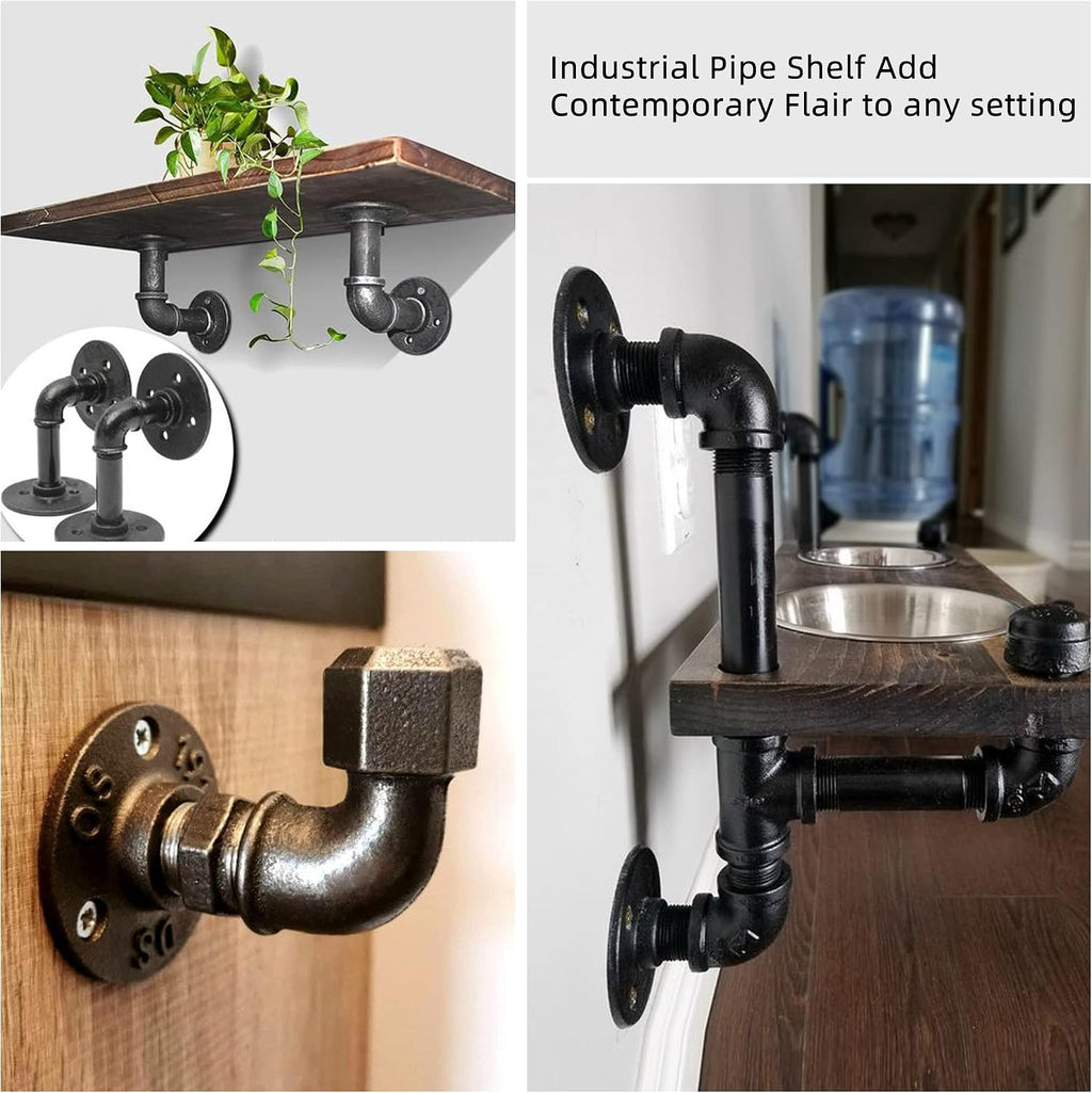 DSDS 20 PACK 1/2" Pipe Fitting Elbow, Rustic Industrial Style Black Malleable Iron Pipe Elbow for Home Decor