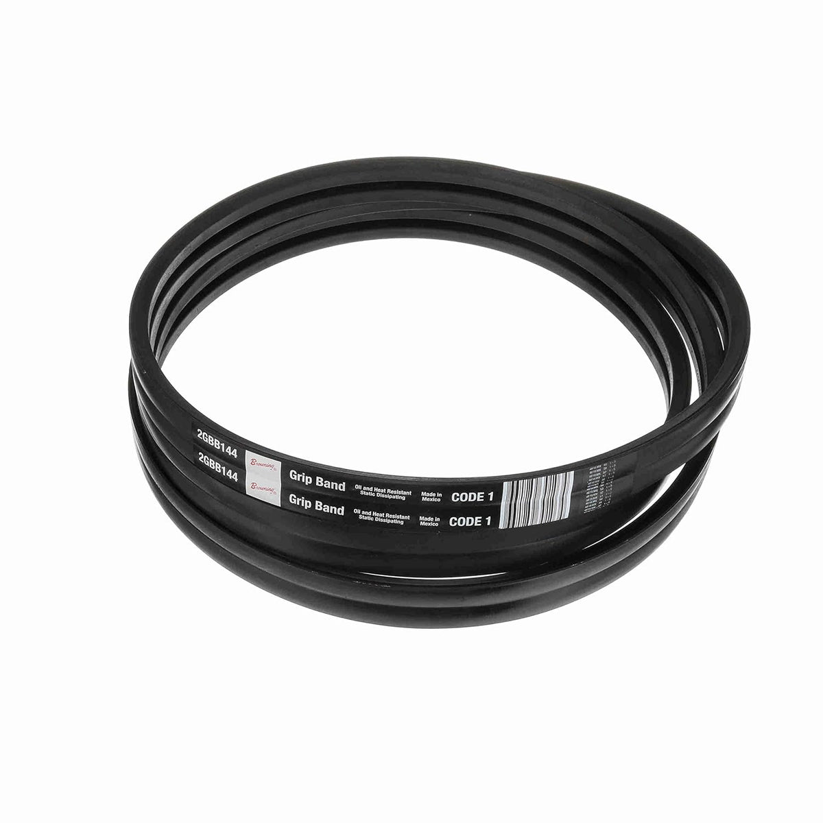 Browning 2GBB144 Banded V-Belt, B Section, Rubber Compound, 144" Length, 2" Width, 2 Bands