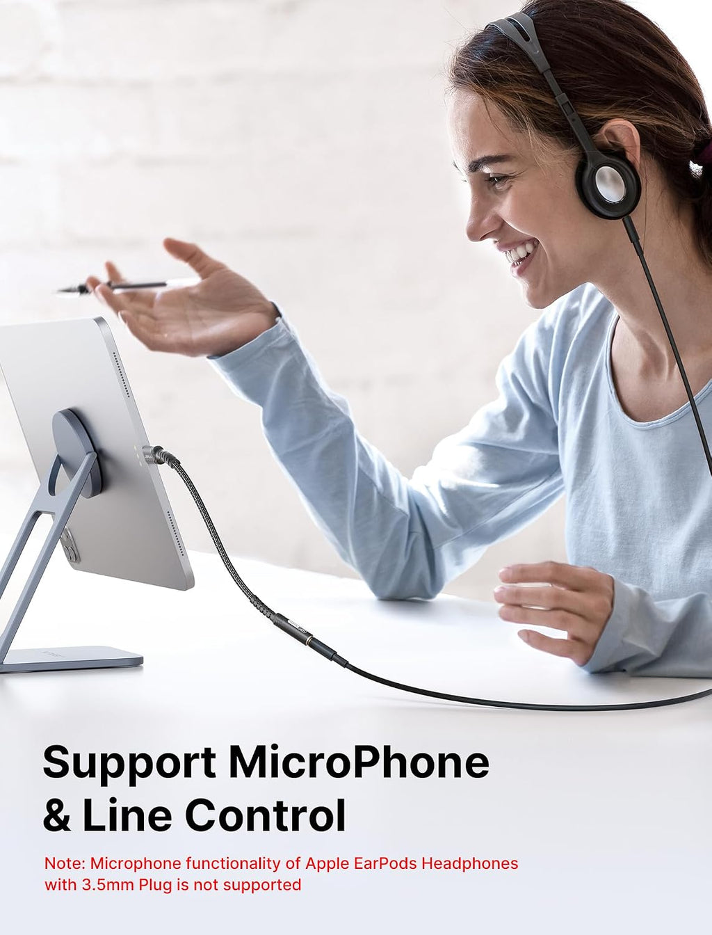 USB C to 3.5mm AUX Audio Adapter for iPhone 17/15, Galaxy S25, Black | Smart DAC gives clear 16Bit/48kHz audio;