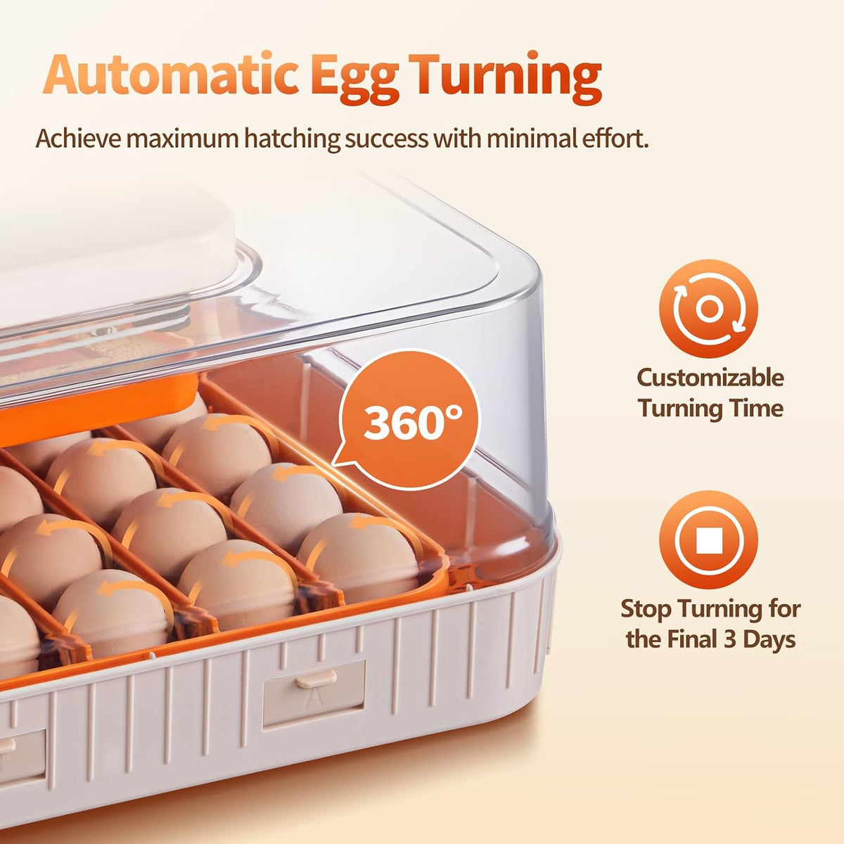 56 Egg Incubators for Hatching Eggs, Automatic Egg Turning and Humidity Temperature Control, Egg Candler, 360°