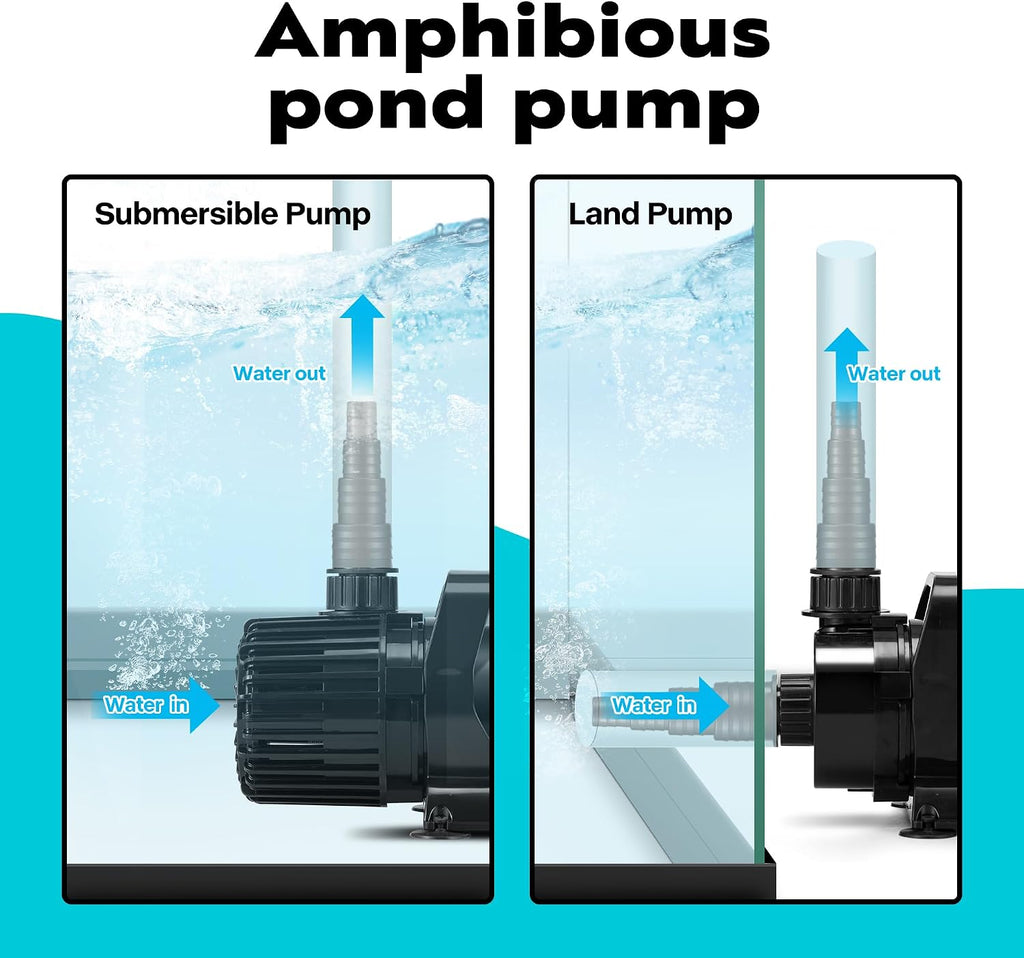 100W 1600GPH Submersible Pond Pump with Barrier Bag for Koi Pond