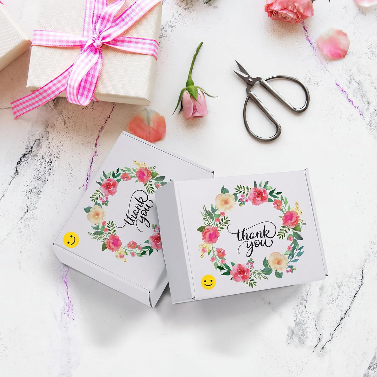 8x6x3 Inches Shipping Boxes Set of 25, White Small Corrugated Cardboard Box, Mailer Boxes for Packing Small Business
