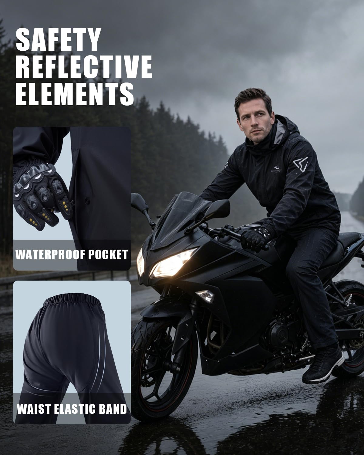 Rain Jacket for Men and Women, Waterproof Lightweight Rain Suit with Pants