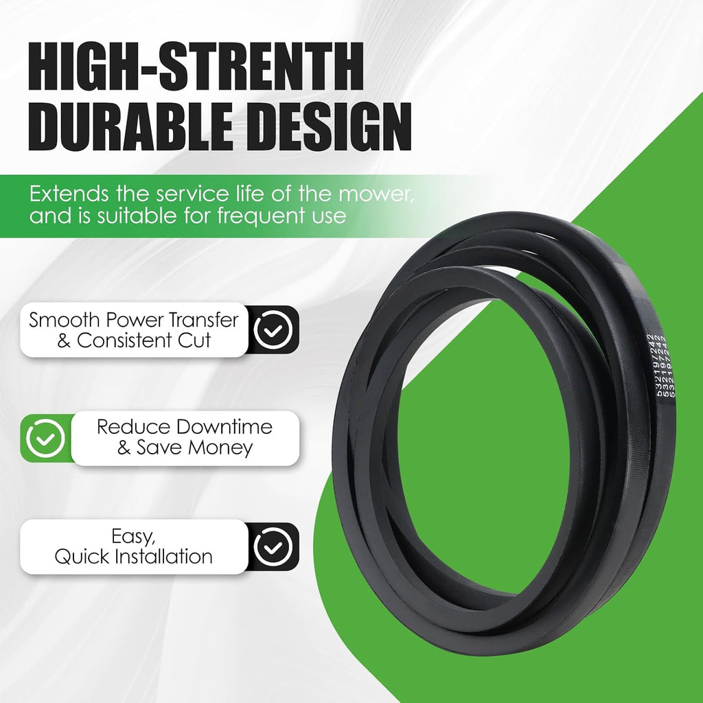 532197242 Mower Deck Belt Fit for Husqvarna YTH24V48 YTH24K48 YTH2348 GTH2448 YTH2448 with 48" Deck Replace#