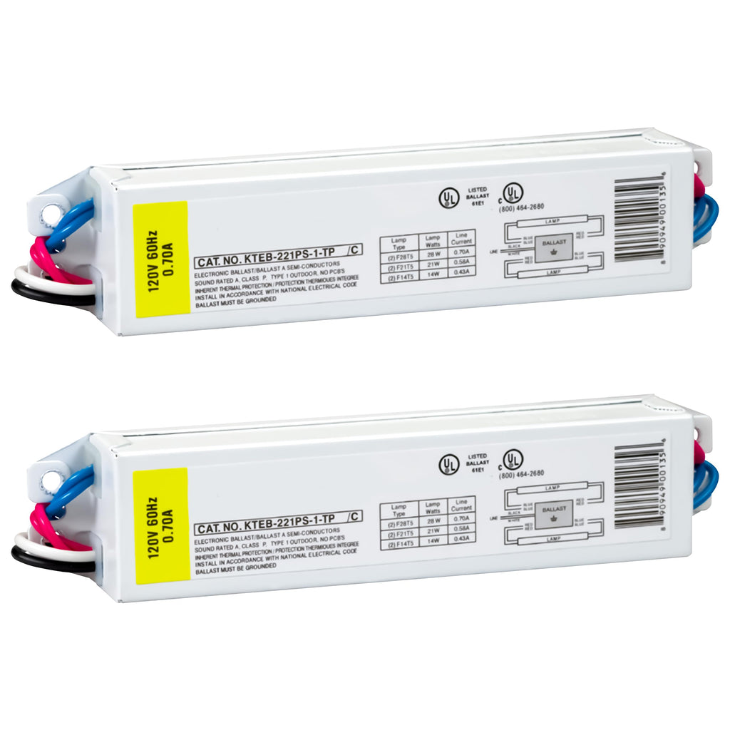 T5 Electronic Ballast, 2 Lamp, 120V Program Start, 2 Pack