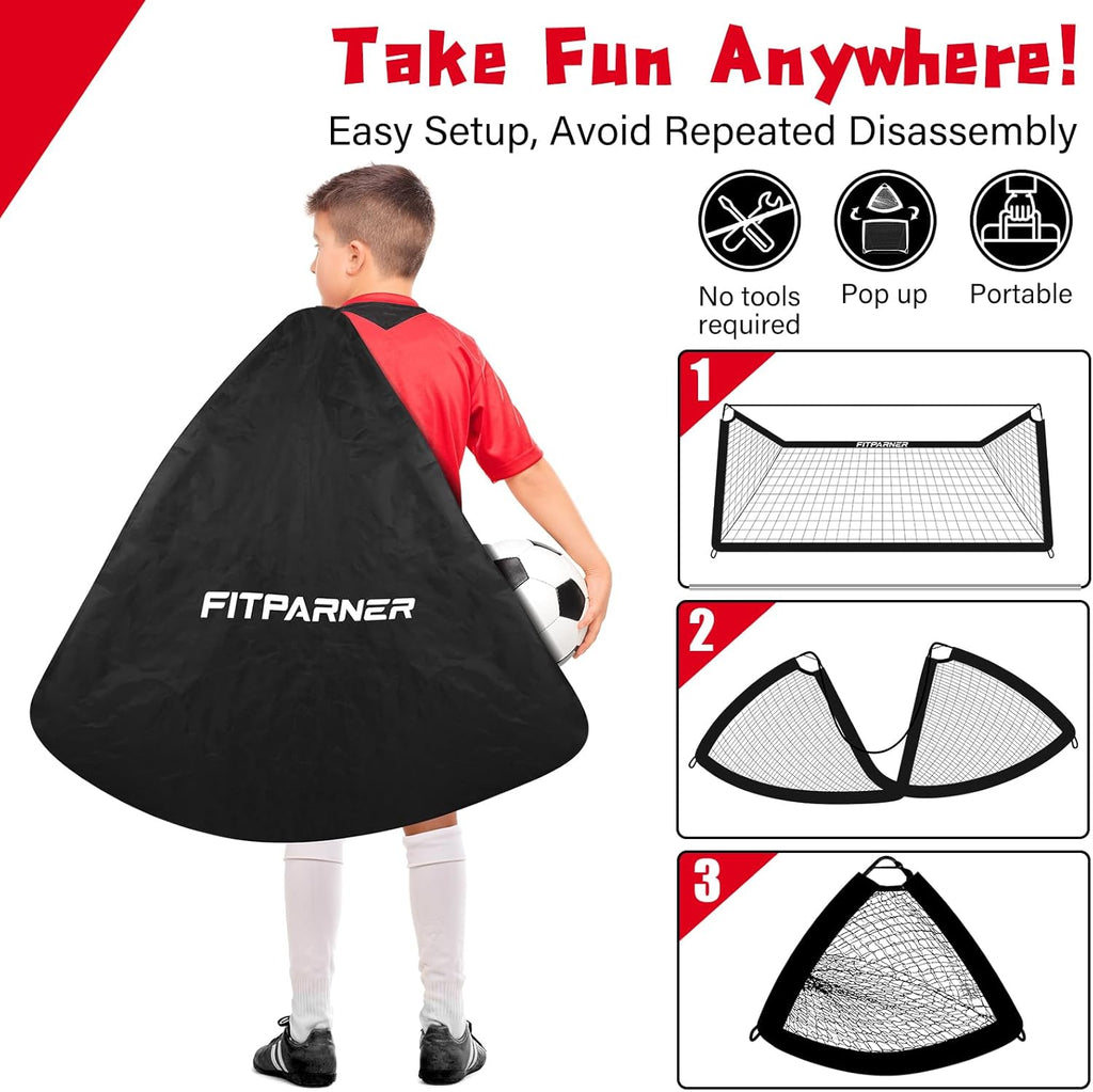 Soccer Goal,Backyard Soccer Goals for Kids 2 Pack,4x3/6x4 FT Portable Toddler Soccer Nets with Target,Ball &