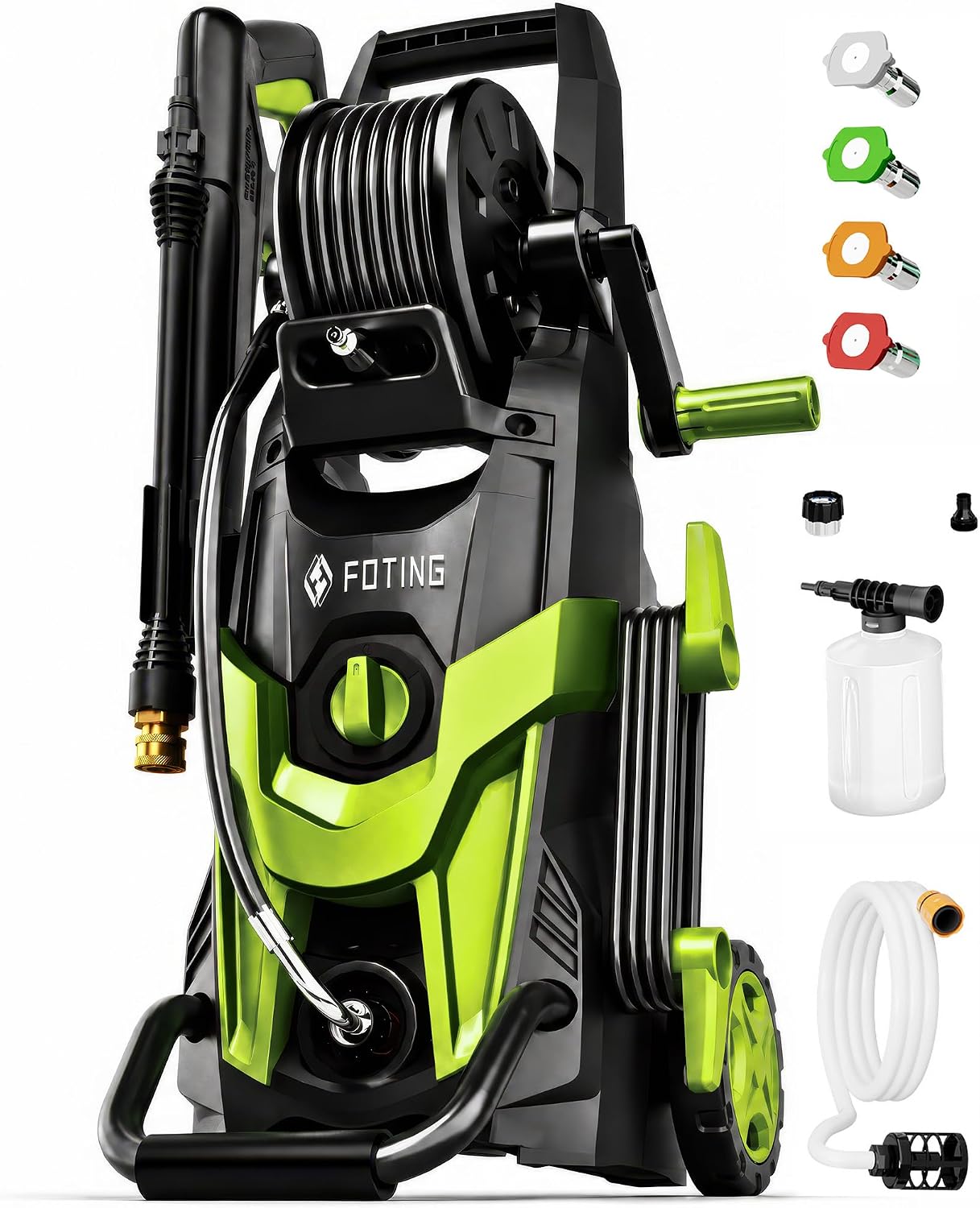 2026New Power Pressure Washer 4800PSI with 4 Quick Connect Nozzles,Inlet Hose & Filter, Foam Cannon for