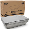Aluminum Pans with Foil Lids 20x13 in,Full Size,Deep,Oven Safe,10-Pack