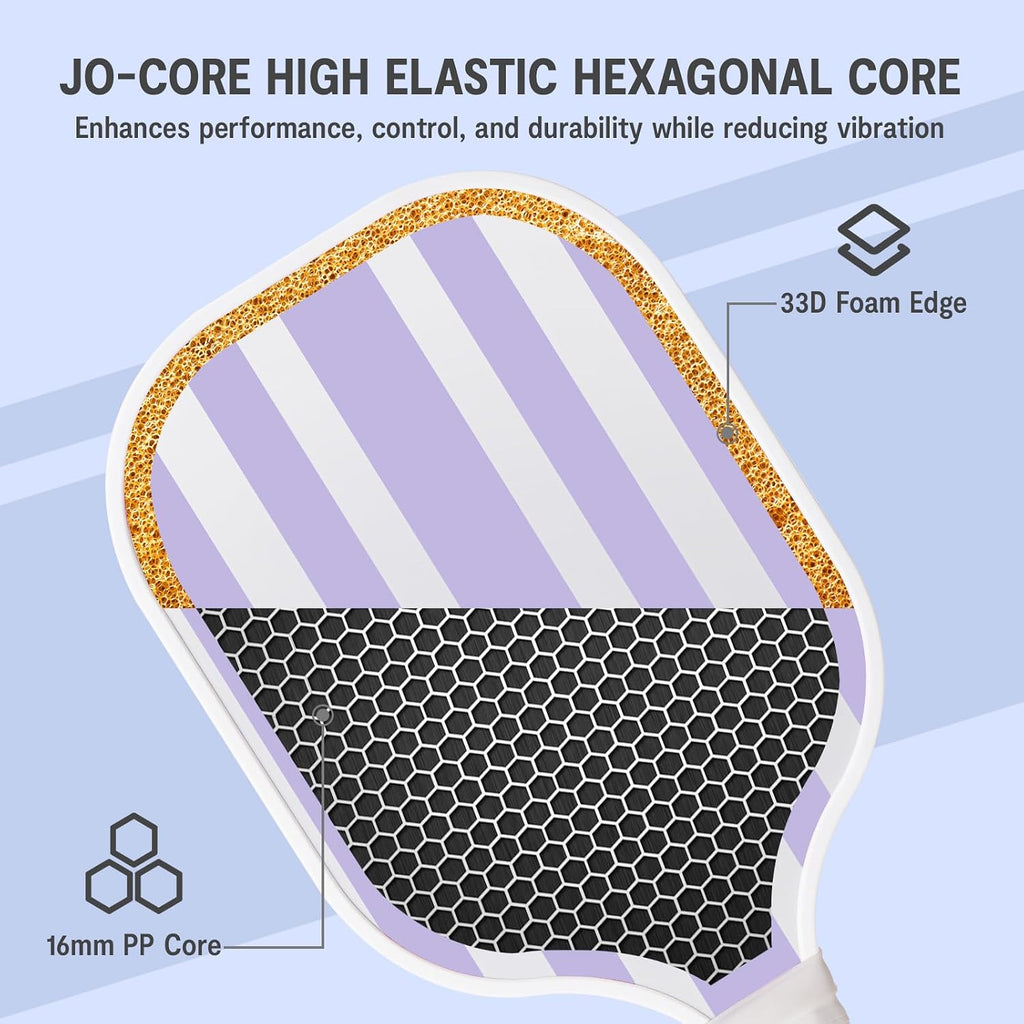 Pickleball Paddles 4 Pack - USAPA Light Graphite Premium Rackets Fiber Face & Polymer Honeycomb Core Pickleball Set