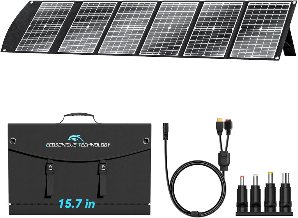 100W Portable Solar Panel CPC Material USB-C PD3.0 & 20V DC XT60 Anderson | Lightweight, Foldable, USB-A/C Fast