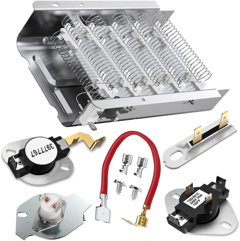 Heating Element Replacement For Whirlpool LEQ7000KQ2 LEQ7030KQ0 LEQ7030KQ1 LEQ7030KQ2 LEQ8000HQ0 LEQ8000HQ1 LEQ8000JQ0 LEQ8000JQ1 LEQ8000JQ2 LEQ8000JQ3 LEQ8000JQ4 LEQ8100KQ0 LEQ8100KQ1 Dryer