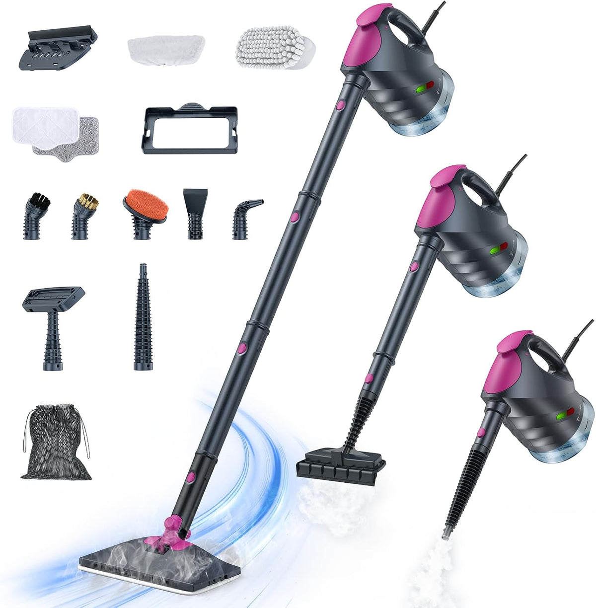 10-in-1 Steam Cleaner, Steam Mop with Detachable Handheld Steamer for Home | 320ml Water Tank, 10s Fast Heating