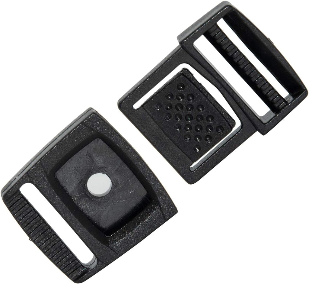 Various Sizes Black Center Release Plastic Buckle for Backpack Straps Webbing Strapping 5PCS