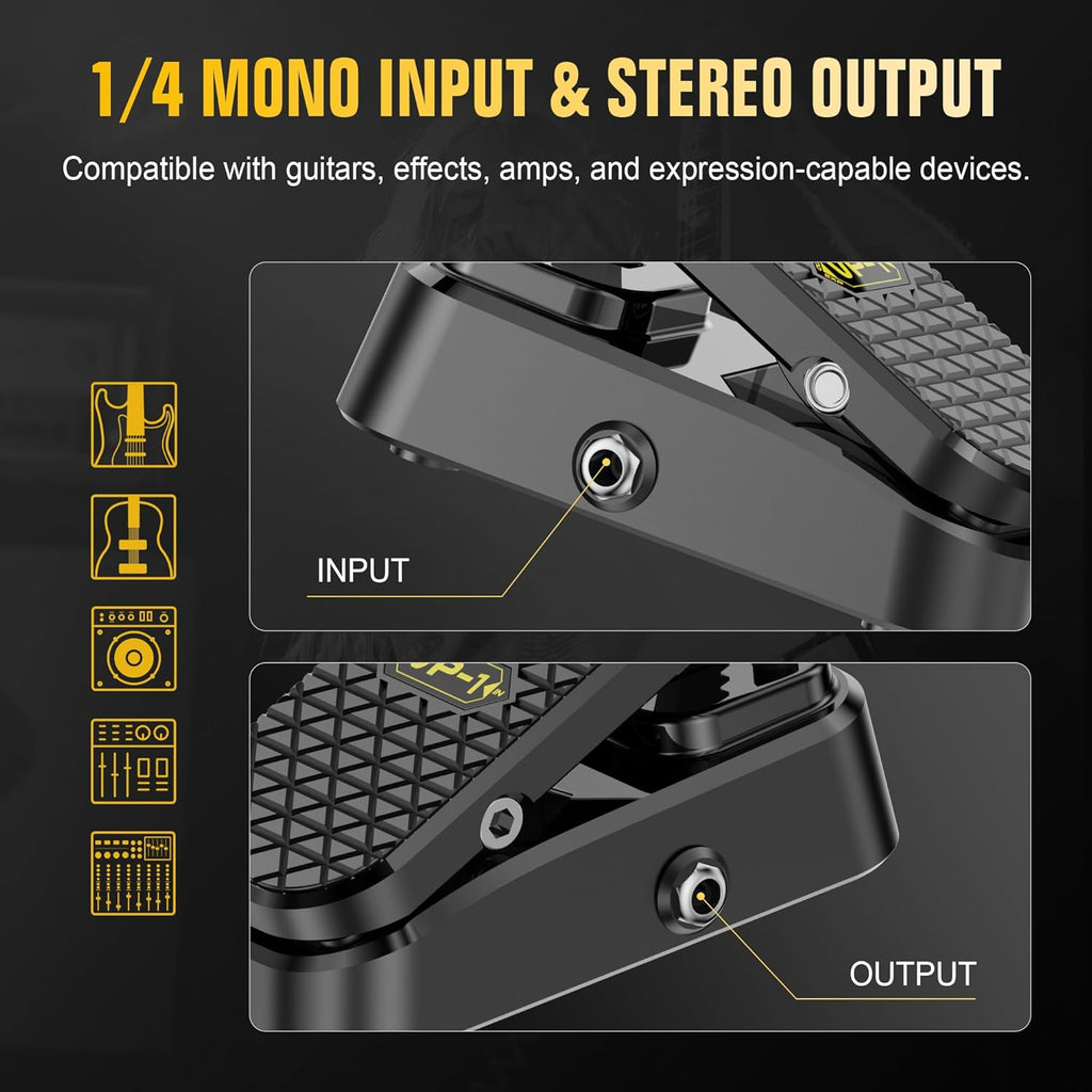 Volume & Expression Pedal for Electric Guitar, Dual-Function Passive Foot Controller, No Power Required, Silent
