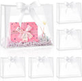 12" Clear Plastic Gift Bags with Handles, 12 Pack, White