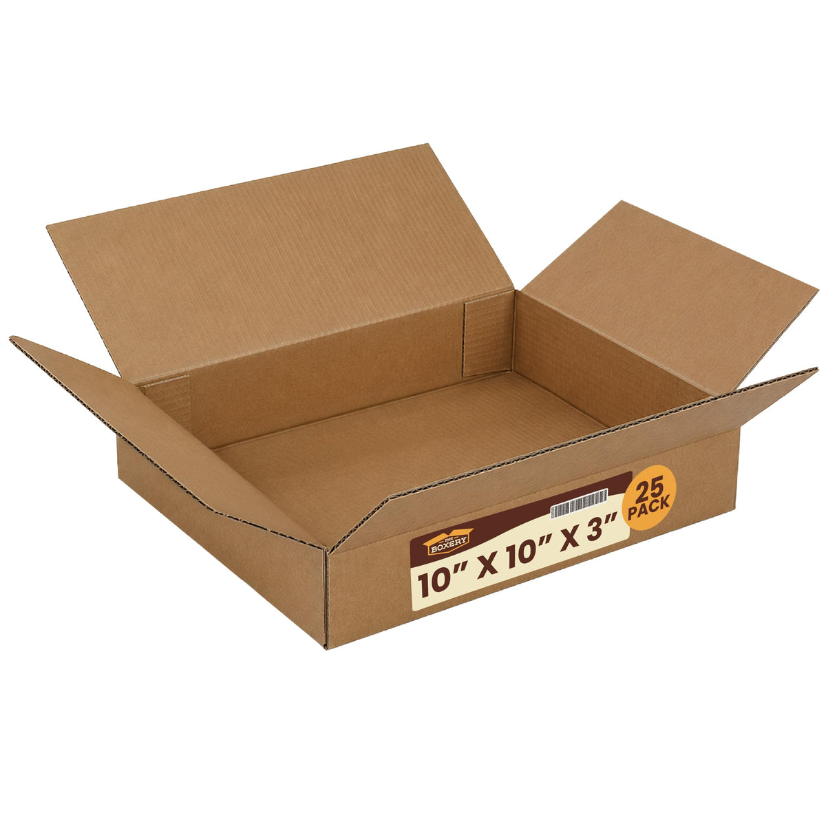 10"x10"x3" Corrugated Shipping Boxes 25-Pack