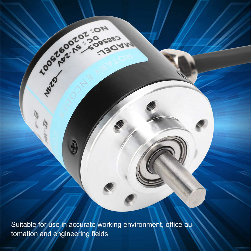 DC5-24V Incremental Rotary Encoder Solid Shaft ABZ 3‑Phase Motion Controls Component 30KHZ 1000B/1024B (1000Z)
