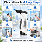 Window Vacuum Squeegee Cordless, 2000Pa Electric Window Cleaner
