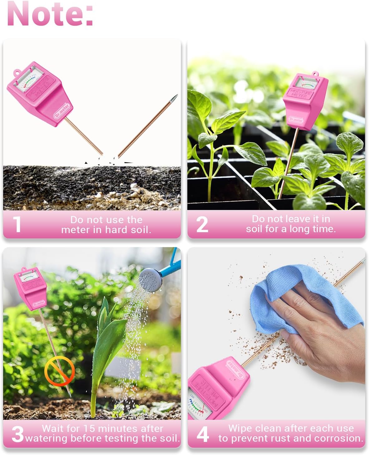 Soil Moisture Meter for Plants, Plant Water Gauge Test Kit | Hygrometer Moisture Sensor for Houseplants Indoor