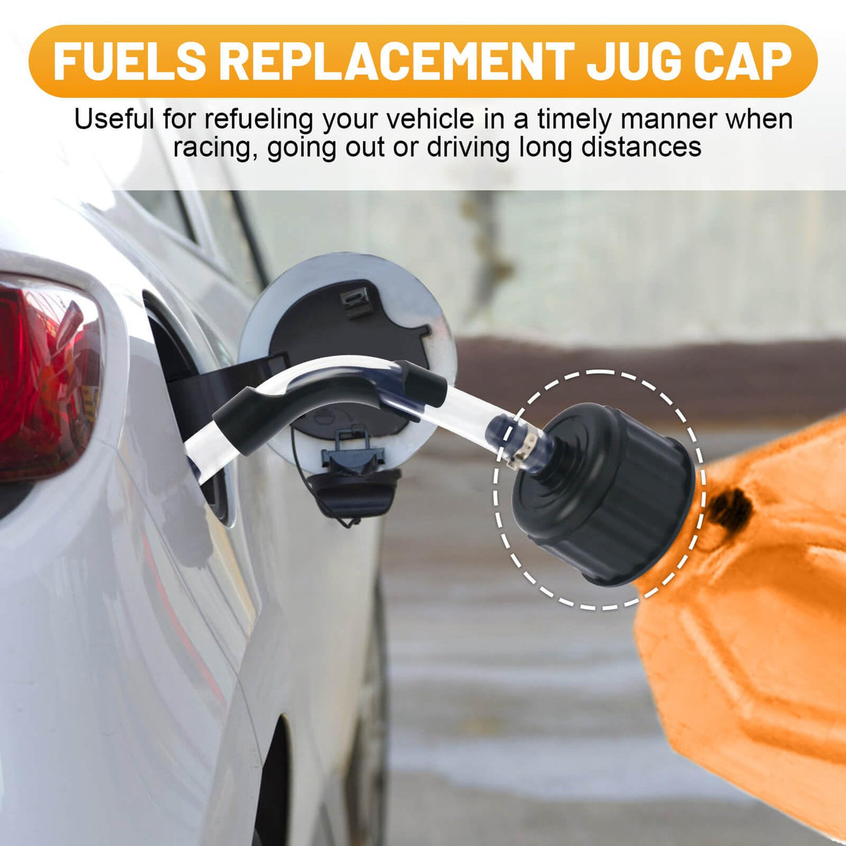 Gas Cans, Fuels Replacement Jug Cap with Rubber Gasket & Plug, 2 Pack