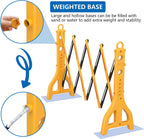 Expandable 8.46ft Safety Barricade,Retractable Security Barrier Water Filled Weighted Base,Adjustable Traffic