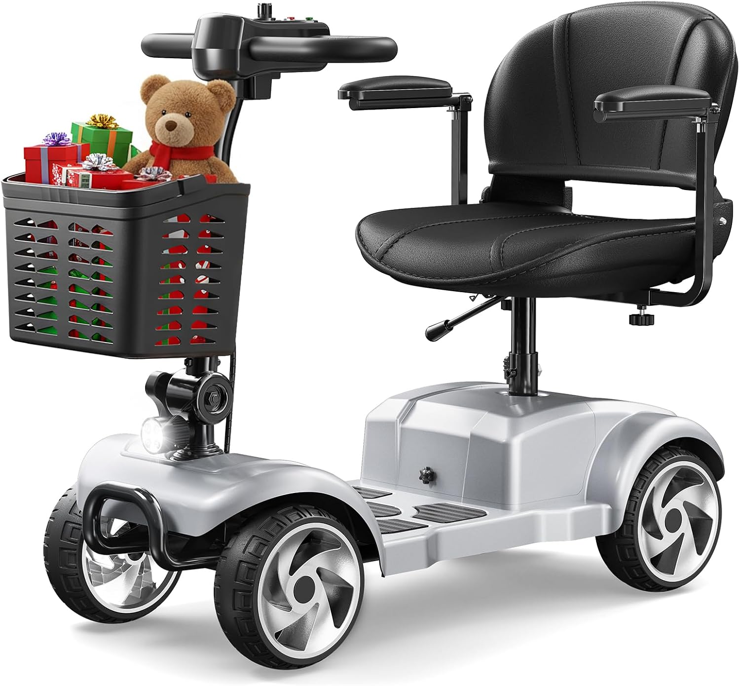 20 Miles 4 Wheel Mobility Scooters for Seniors and Adults, 6.2 MPH, Silver